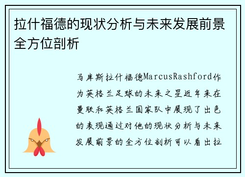 拉什福德的现状分析与未来发展前景全方位剖析